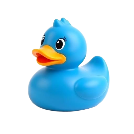 Blue rubber duck