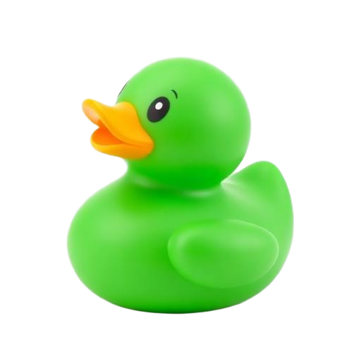 Green rubber duck